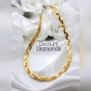 18K Gold on Titanium Triple Strand Choker/ Necklace - Women's
